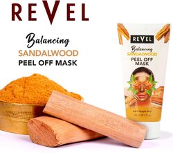 Revel Skin Care Balancing Sandalwood Peel Off Mask 150ml, For Men & Women, Soothing and Refreshing, Removes Black Head & White Head, Face Wash, Bath & Body, Tighten Pores, Beauty