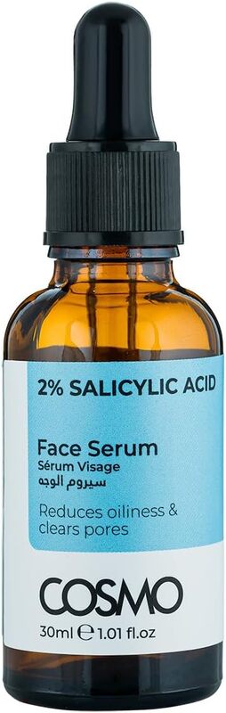 Cosmo 2% Salicylic Acid Reduces Oiliness Clear Pores Face Serum 30ml, For Men & Women, Skins Care, Imperfections, Blackhead, Clogged Pore, Oily Skin, All Skin Types