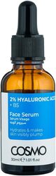 Cosmo 2% Hyaluronic Acid + B5 Hydrates & Makes Skin Visibly Pump Face Serum 30ml, For Men & Women, Skins Care, Dryness, Dehydrated Skin, Facial Beauty