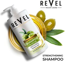 Revel Hair Care Olive Oil Strengthening Shampoo 1000ml, Reduces Hairs breakage, Fortifies & Hydrate, For Men & Women, Shampoos, Parabens Free, sulfates Free, For All Hair Types