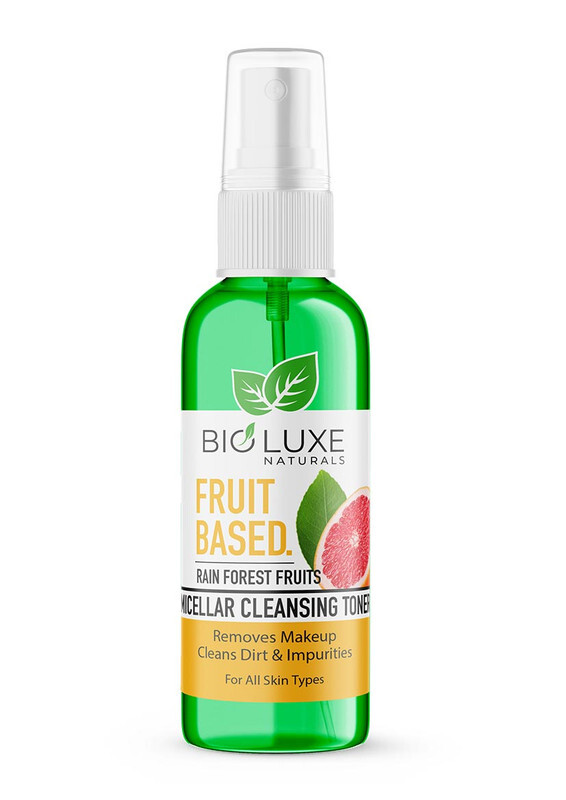 Bioluxe Naturals Fruit Based Micellar Cleansing Toner 200ml, Rain Forest Fruits, Removes Makeup Cleans Dirt & Impurities