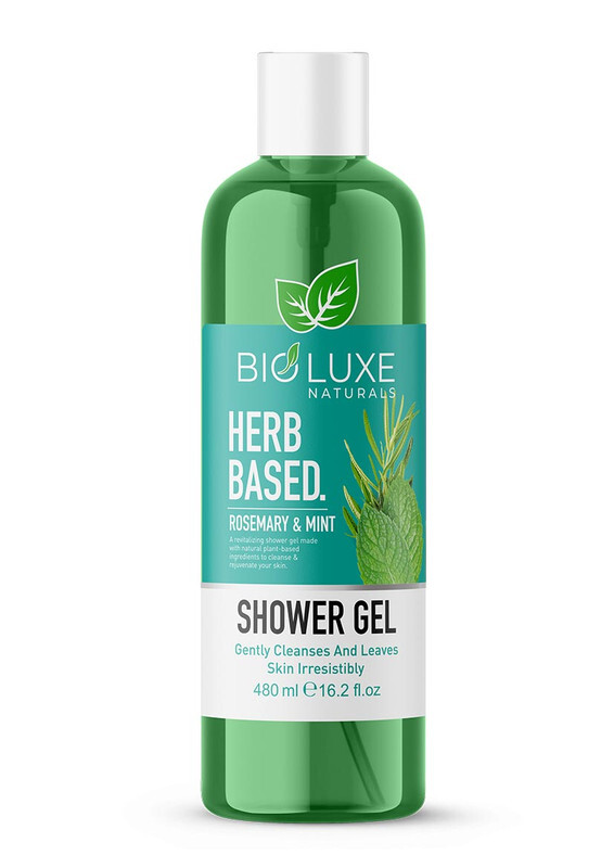 Bioluxe Naturals Herb Based Shower Gel 480ml, Rosemary & Mint, Gently Cleanses and Leaves Skin Irresistibly Softn
