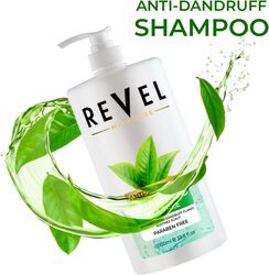 Revel Hair Care Anti Dandruff Tea Tree Oil Shampoo 1000ml For Men & Women, Paraben Free, Reduce Hair Fall, Soothe Scalp