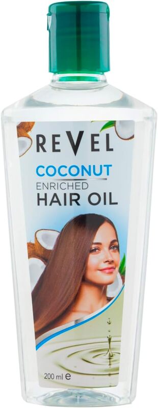 Revel Naturals Coconut Enriched Hair Oil 200 Ml, Provides Volume & Thickness, Hairs Care, Bath & Body, Treatments