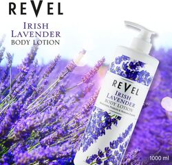 Revel Skin Care Irish Lavender Body Lotion 1000ml, Moisturizers, Protect & Relieves Dryness, Refreshes Skin, All Skin Types, For Men & Women, Daily Use