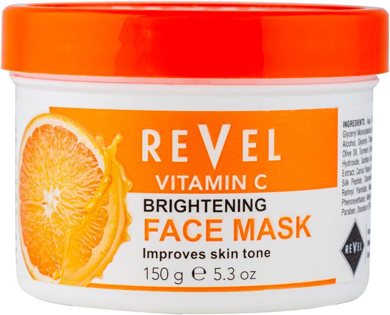 Revel Skin Care Vitamin C Facial Face Mask For Unisex 150ml, Orange, Improves Skin Tone, Deep Cleansing, Brightens Skin