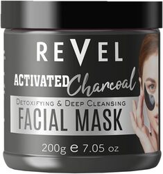 Revel Skin Care Activated Charcoal Detoxifying & Deep Cleansing Facial Mask For Men & Women 200g