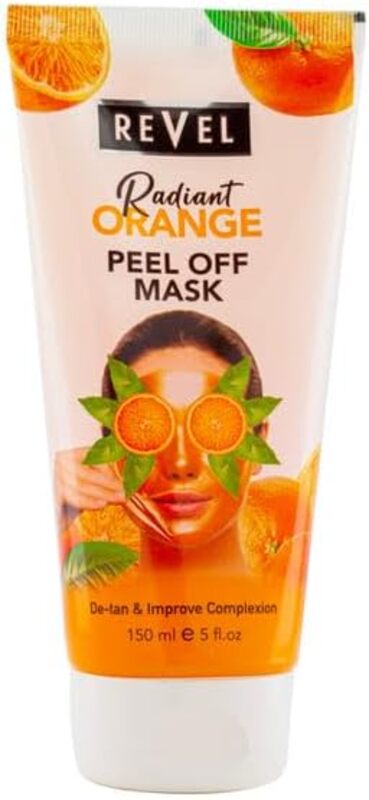 Revel Skin Care Radiant Orange Peel Off Mask 150ml, For Men & Women, Soothing and Refreshing, Removes Black Head & White Head, Face Wash, Bath & Body, Tighten Pores, Beauty