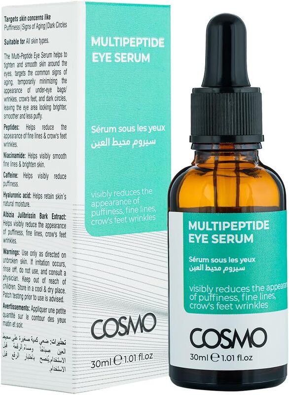 Cosmo Multi-Peptide Eye Serum 30ml For Men & Women Puffiness Signs of Aging Dark Circle Skin Care Facial Beauty Eyes Cream