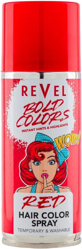 Revel Bold Colors Temporary Red Hair Colour Spray 150ml, For Men & Women, Hair Color Sprays, Instant Hints, High Lights, All Hair Types