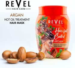 Revel Hair Care Argan Hot Oil Treatment Hair Mask For Unisex 1000ml, Hair Fall Control, Regrowth