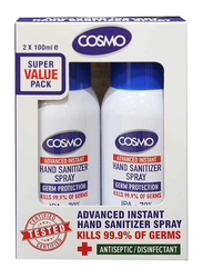 Cosmo Advanced Hand Sanitizer Spray, 100ml, 2 Pieces