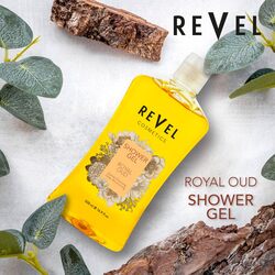 Revel Royal Oud Shower Gel 500ml Yellow, Gentle Cleansing, Deep Moisturizing, Daily Use