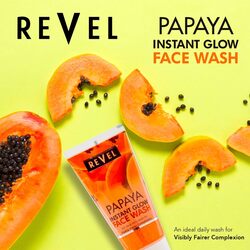 Revel Face & Body Care Papaya Instant Glow Face Wash 150ml, An Ideal Daily Wash For Visibly Fairer Complexion, Cleansing