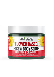 Bioluxe Naturals Flower Based Face & Body Scrub 325ml, Lavender & Chamomile , Leaves Skin Smooth, Moisturized