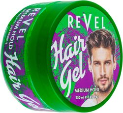 Revel Medium Hold Hair Styling Gel 250ml, For Men, Hair Care, Hair Wax, Saloon Products, moisturizing, Long Lasting Styling, Quick Drying, Non Sticky, Alcohol Free