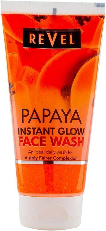 

Revel Face & Body Care Papaya Instant Glow Face Wash 150ml, An Ideal Daily Wash For Visibly Fairer Complexion, Cleansing