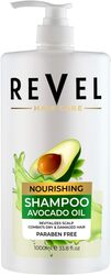Revel Hair Care Nourishing Avocado Shampoo 1000ml, Natural Oil, Revitalizes Scalp, Combats Dry, Damaged Hair, For Men & Women, Shampoos, Parabens Free, Sulfates Free, Daily Use