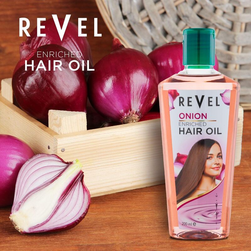 Revel Naturals Onion Enriched Hair Oil 200 Ml, Provides Volume & Thickness, Hairs Care, Bath & Body, Treatments