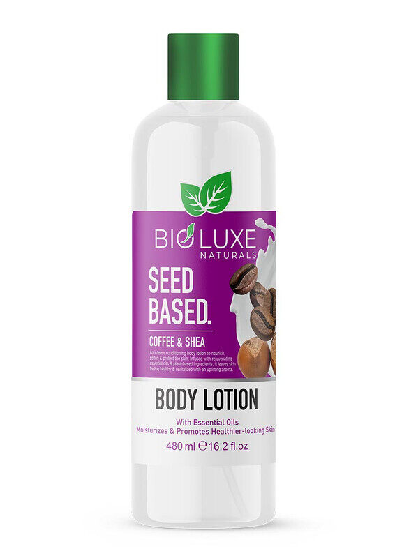 

Bioluxe Naturals Seed Based Body Lotion 480ml, Cofee & Shea, Moisturizes and Promotes Healthier Looking Skin