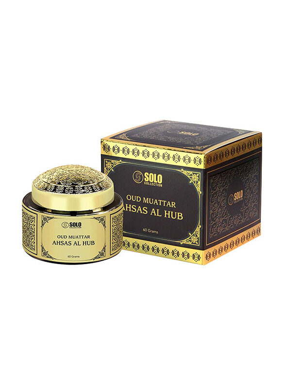 

Hamidi Oud Muattar Ahsas Al Hub, 60gm, Black/Gold