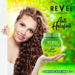 Revel Hair Care Anti Hair Fall Styling Hairs Cream For Men & Women 400ml, Olive & Cactus for Strong Hair, Damage Control Oil, Anti Breakage