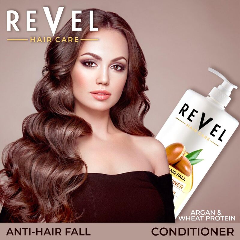 Revel Hair Care Anti-hair fall Argan & Wheat Protein Conditioner 1000ml, For Hairs, Nourishes Scalp Strengthens And Repairs Hair, Paraben Free