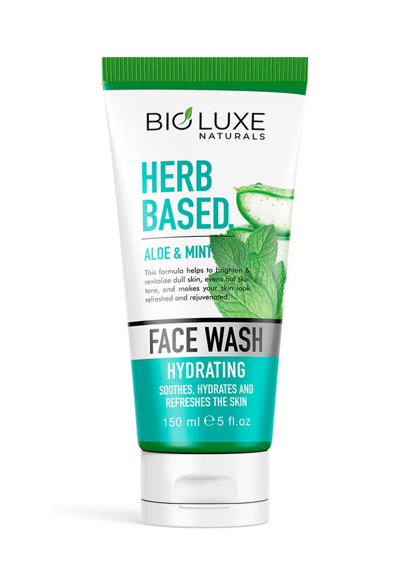 Bioluxe Naturals Herb Based Face Wash 150ml, Aloe & Mint, Soothes Hydrate, and Refresh the Skin