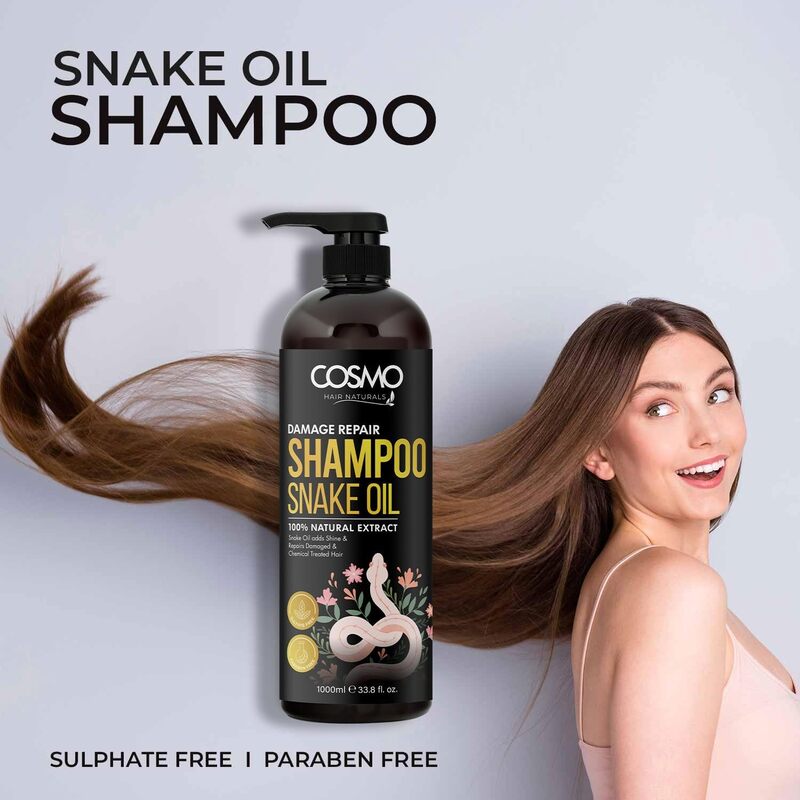 Cosmo Damage Repair Snake Oil Shampoo 1000ml, 33.8 fl.oz, For Men & Women