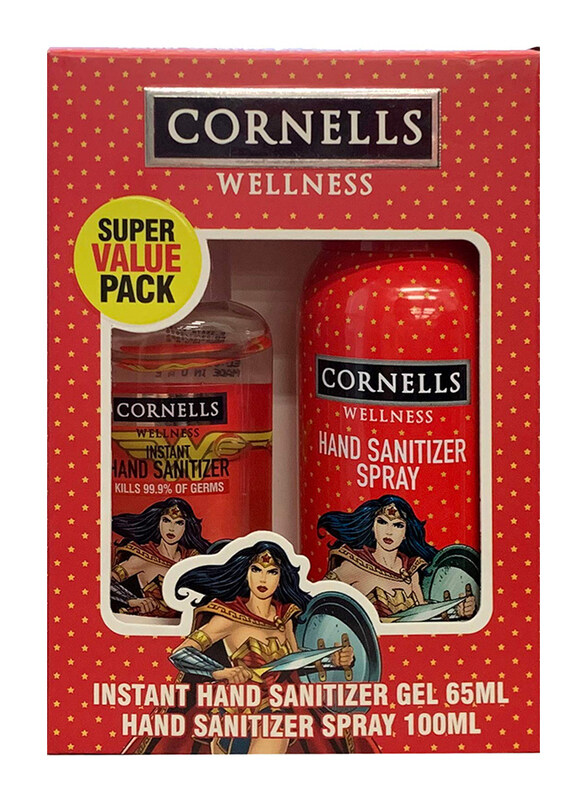 

Cornells Wellness Wonder Woman Hand Sanitizer Spray 100ml + Gel 65ml, 2 Pieces