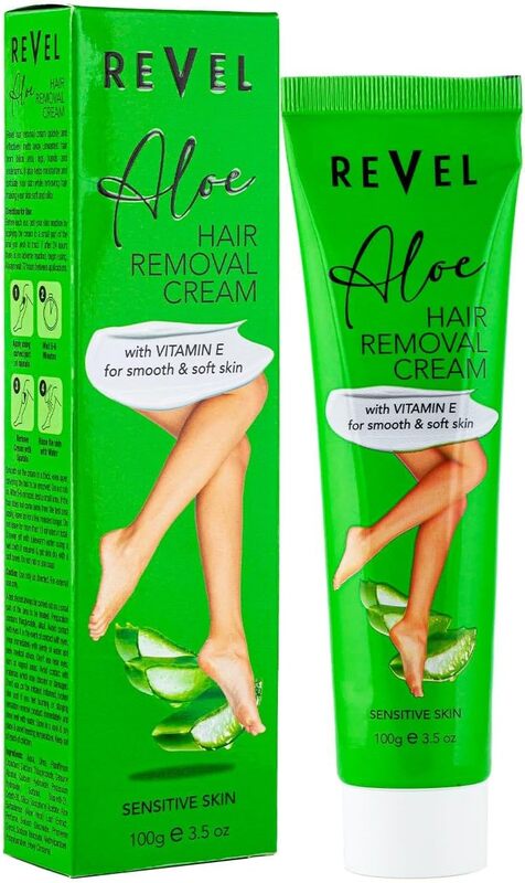 Revel Skin Care Aloe Vara Hair Removal Cream For Men & Women 100g, Vitamin E for Smooth & Soft Skin, Painless Body Hair Removal Cream