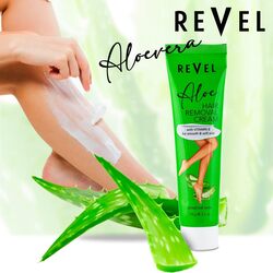 Revel Skin Care Aloe Vara Hair Removal Cream For Men & Women 100g, Vitamin E for Smooth & Soft Skin, Painless Body Hair Removal Cream
