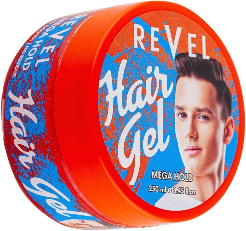 Revel Mega Hold Hair Styling Gel 250ml, For Men, Hair Care, Hair Wax, Saloon Products, moisturizing, Long Lasting Styling, Quick Drying, Non Sticky, Alcohol Free