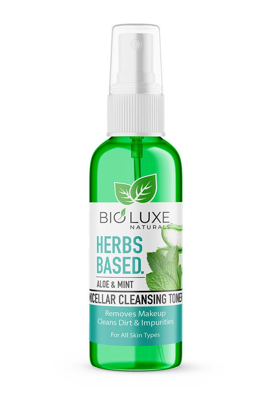Bioluxe Naturals Herb Based Micellar Cleansing Toner 200ml, Aloe & Mint, Removes Makeup Cleans Dirt & Impurities