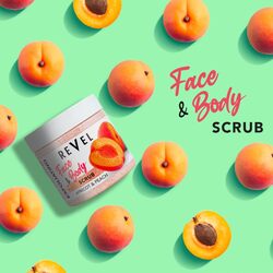 Revel Beauty Care Apricot & Peach Face & Body Scrub For Men & Women 475ml, Fruits Scrubber, Exfoliating, Remove Dead Skin Cells