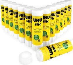 UHU Clear Application Solvent Free Stick Glue, 14 x 40g, Yellow