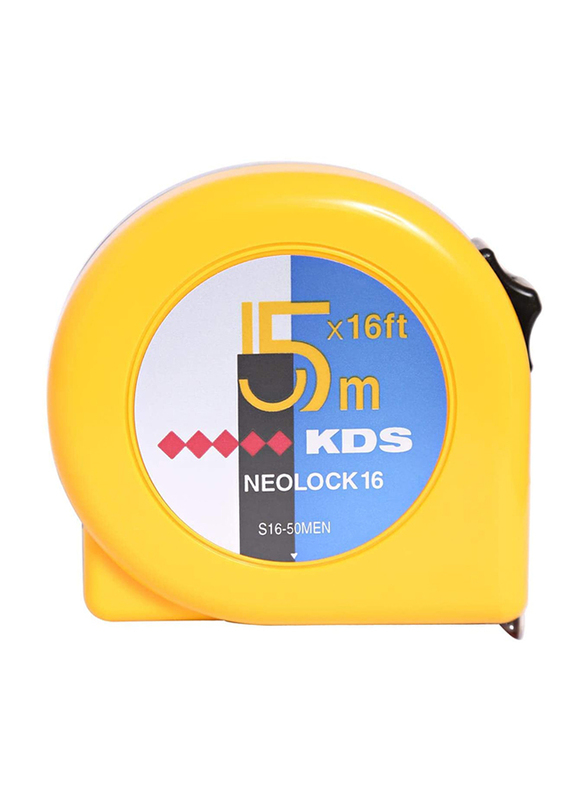 KDS S16-50MEN Steel Measuring Tape, Yellow