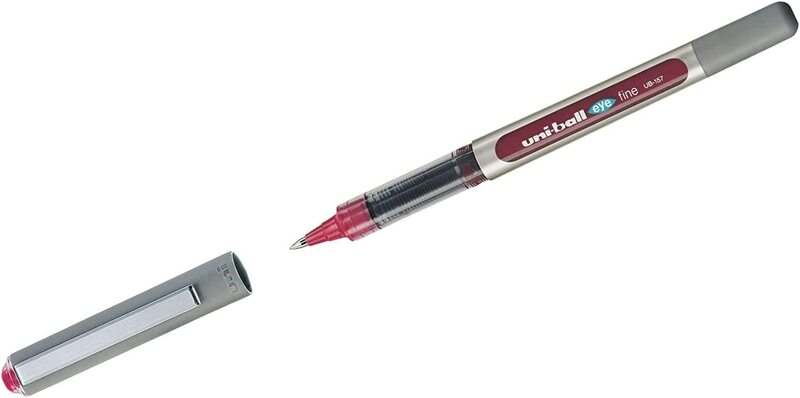 Mitsubishi Uniball Eye Fine Rollerball Pen, UB-157, Wine Dark Red