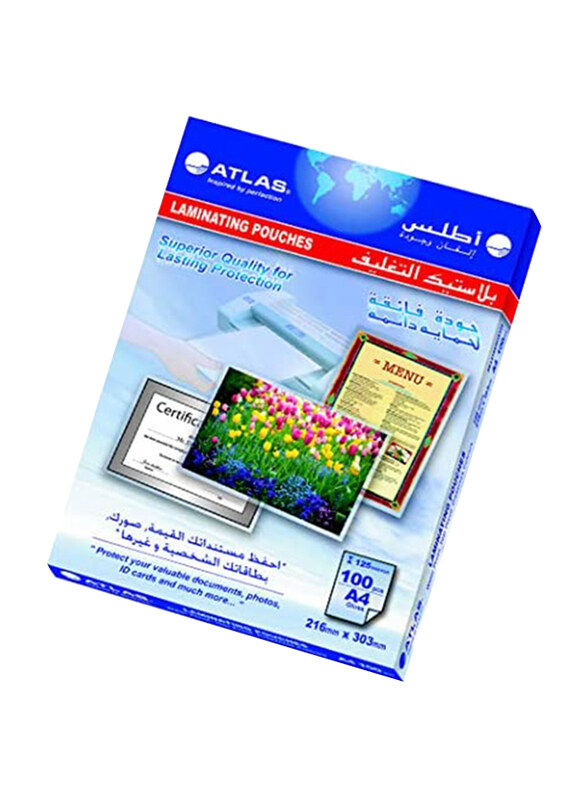 

Atlas Laminating Pouch, A4 Size 125 Micron, Clear