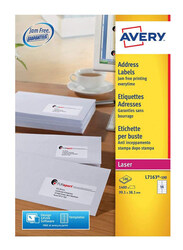 Avery L7163-100 Self Adhesive Address Mailing Labels with Ultragrip Technology, 14 x 100 Pieces, White