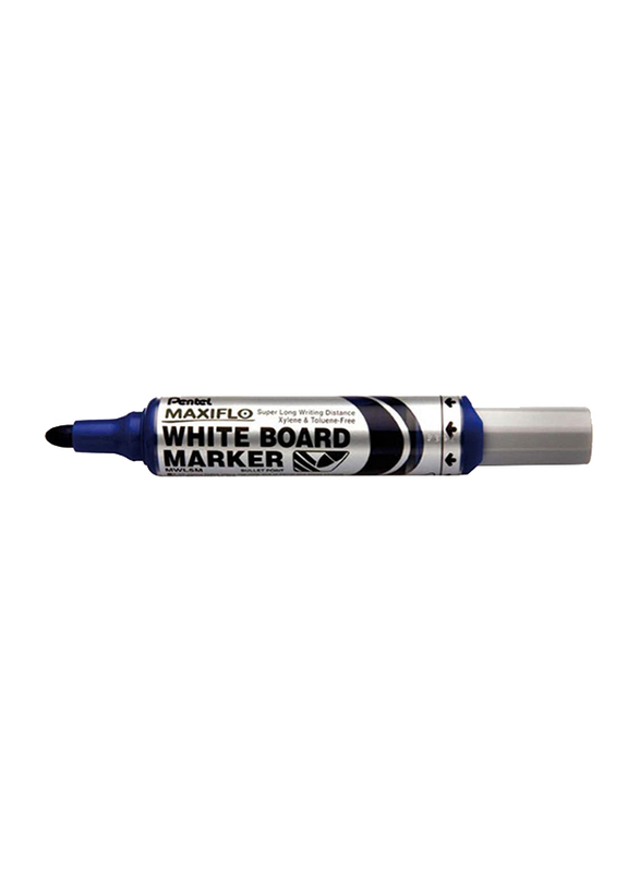 Pentel Maxiflo Bullet Tip White Board Marker, Blue