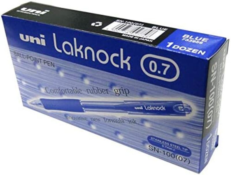 Uniball 12-Piece SN100F Ballpoint Pen, 0.7mm, Blue