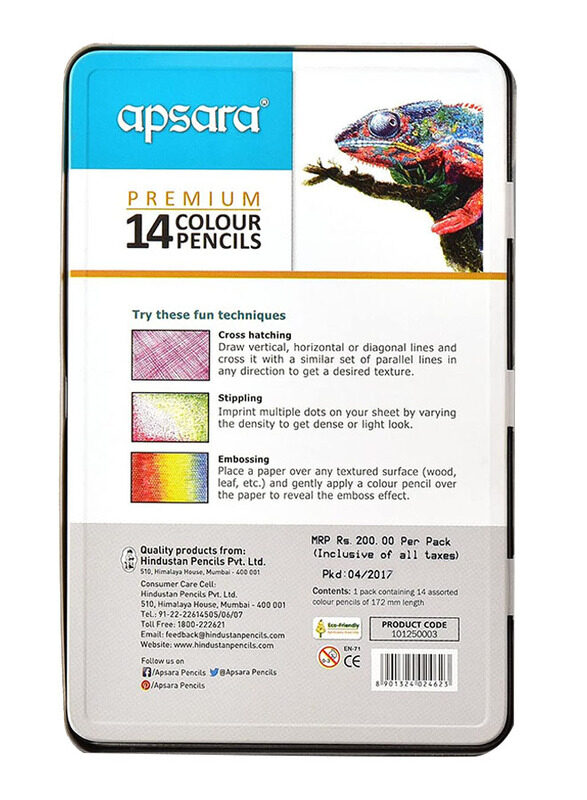 Apsara Colour Pencils, 14 Pieces, Assorted