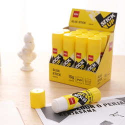 Deli Stick Up Glue Stick, 12 x 15gm, Yellow
