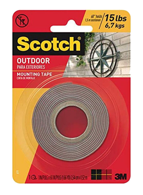 

Scotch Outdoor Mounting Tape, 1 x 60 Inch, Brown