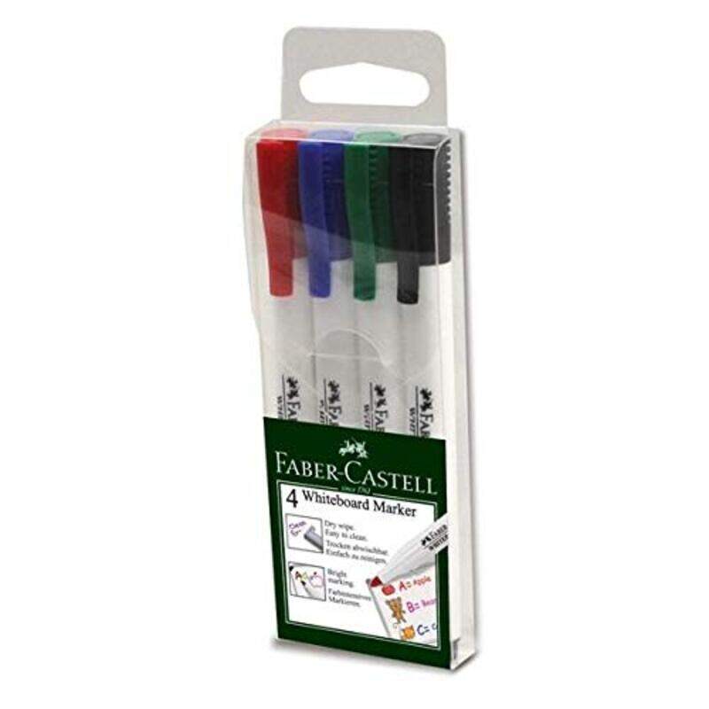 

Faber-Castell Whiteboard Markers with Slim Fine-Tip, 4 Pieces, 156072, Multicolour