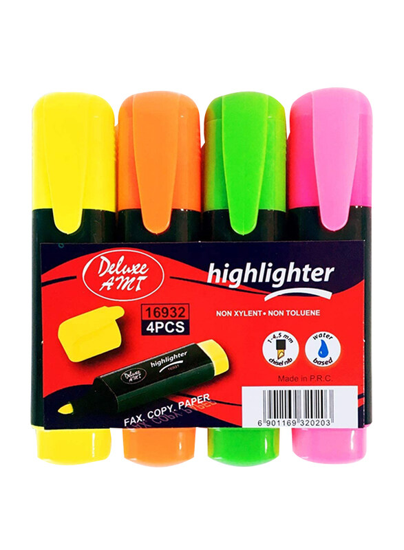 

Deluxe Amt 4-Piece Highlighter Set, Multicolor