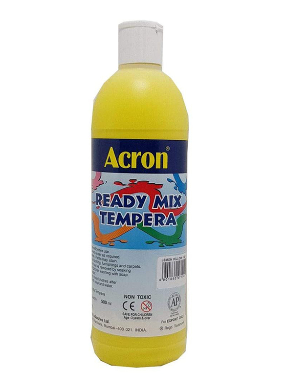 Acron Ready Mix Tempera Paint, 500ml, Lemon Yellow R01