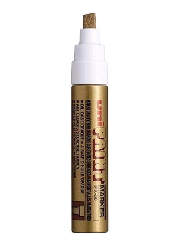 Uniball 4-8.5mm Colour Broad Oil Paint Marker Pen, PX-30, Gold Metal