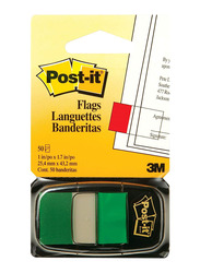 Post-it 680-3 Flags Wide 1 Dispenser, 1 Inch, 50 Sheets, Green